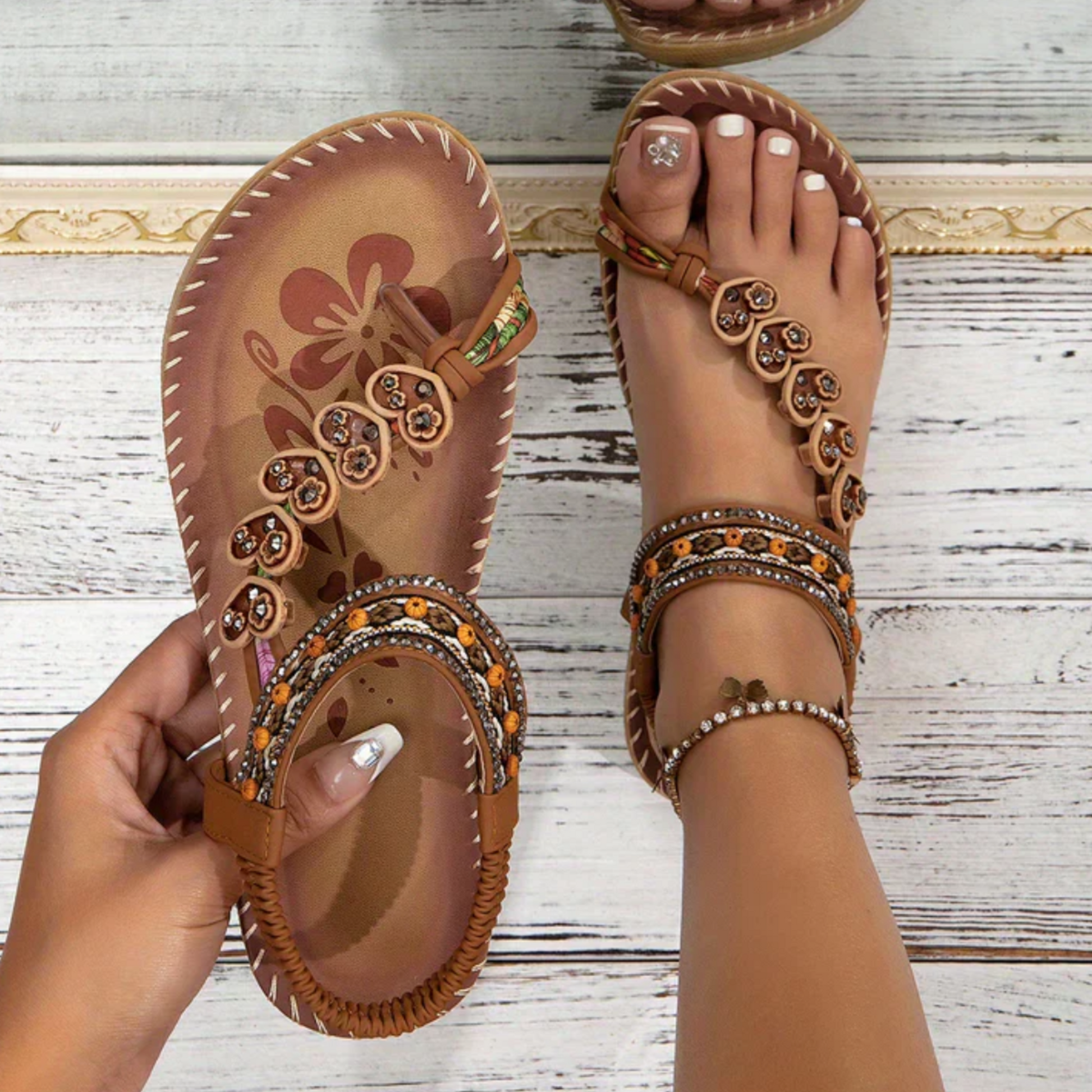 Embellished Open Toe Sandals for Women