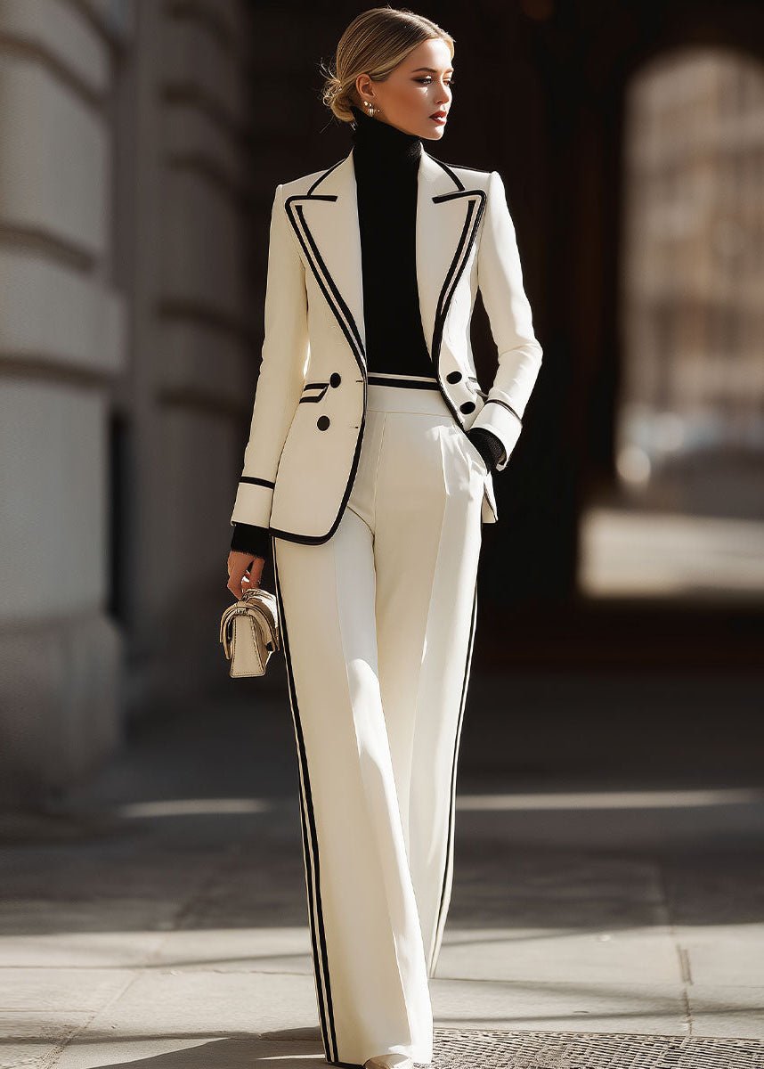 Double Breasted Wide Leg Suit Set for Women