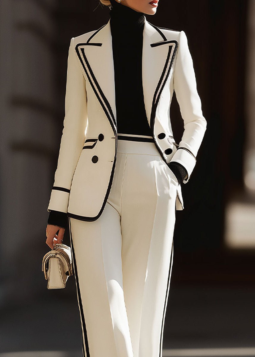 Double Breasted Wide Leg Suit Set for Women