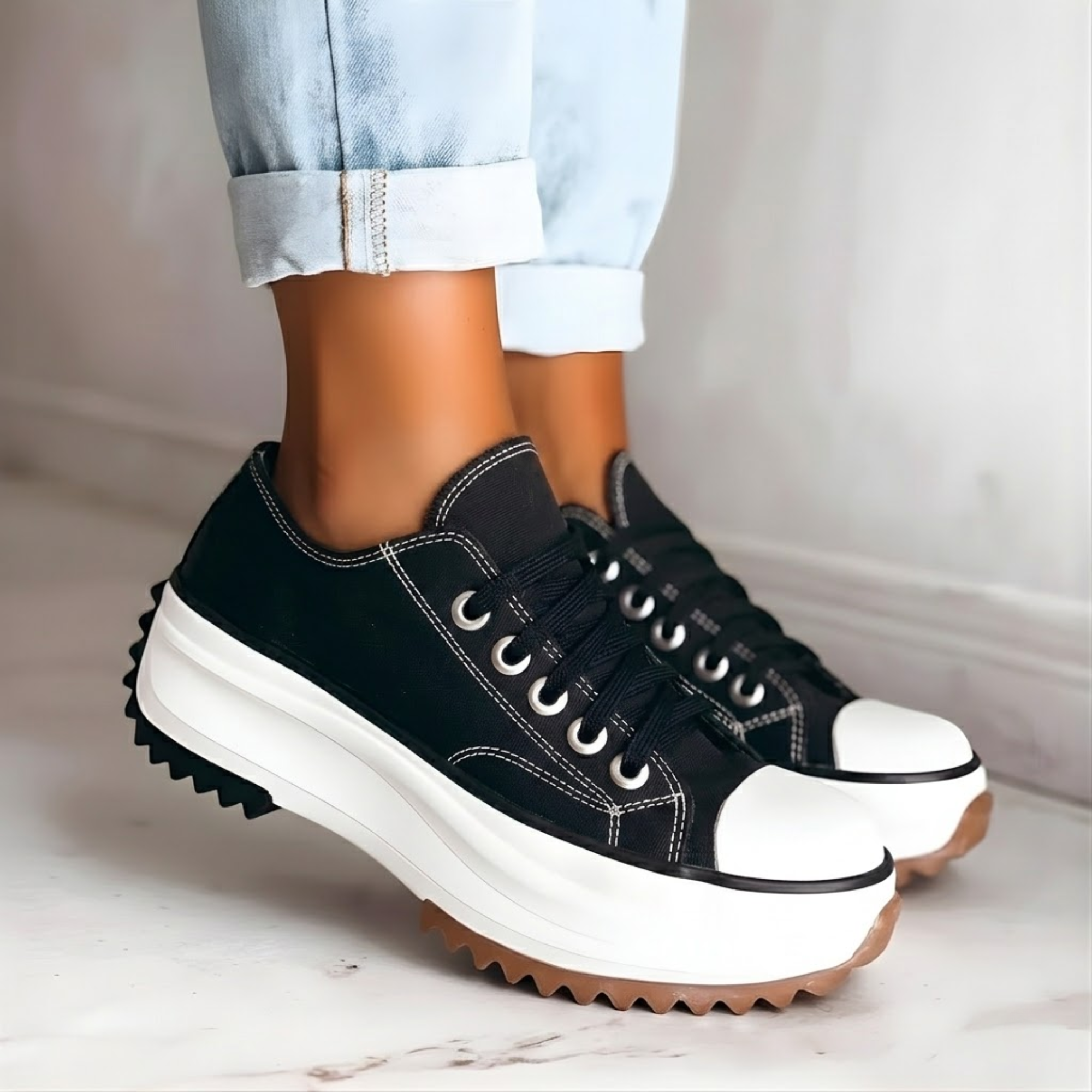 Platform Lace-Up Trainers for Women