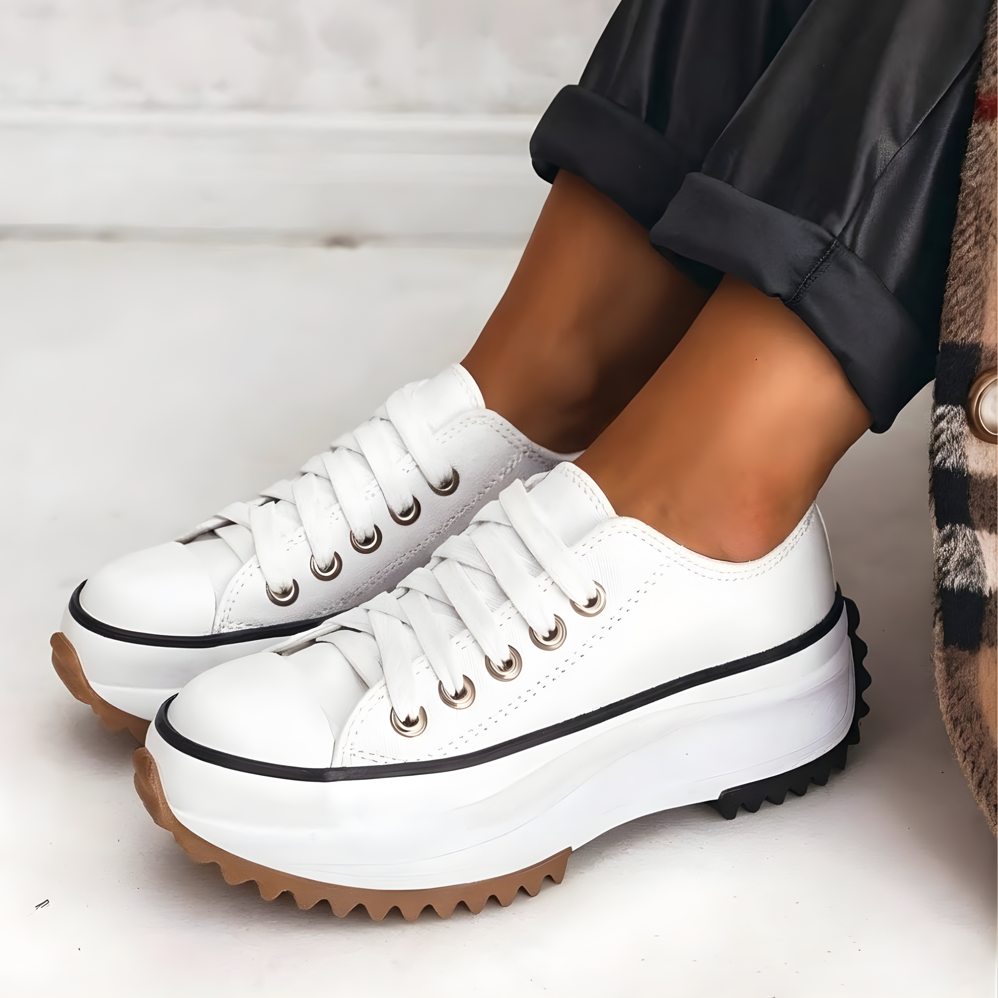 Platform Lace-Up Trainers for Women