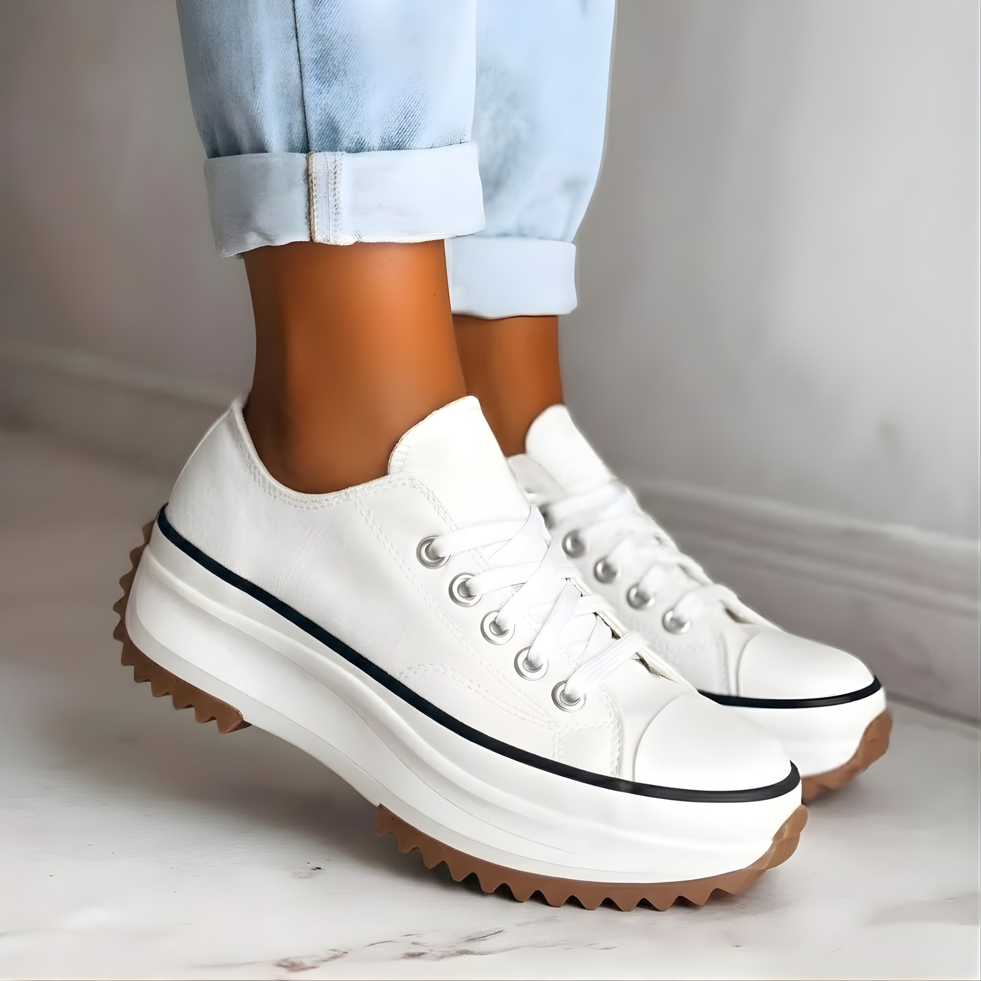 Platform Lace-Up Trainers for Women