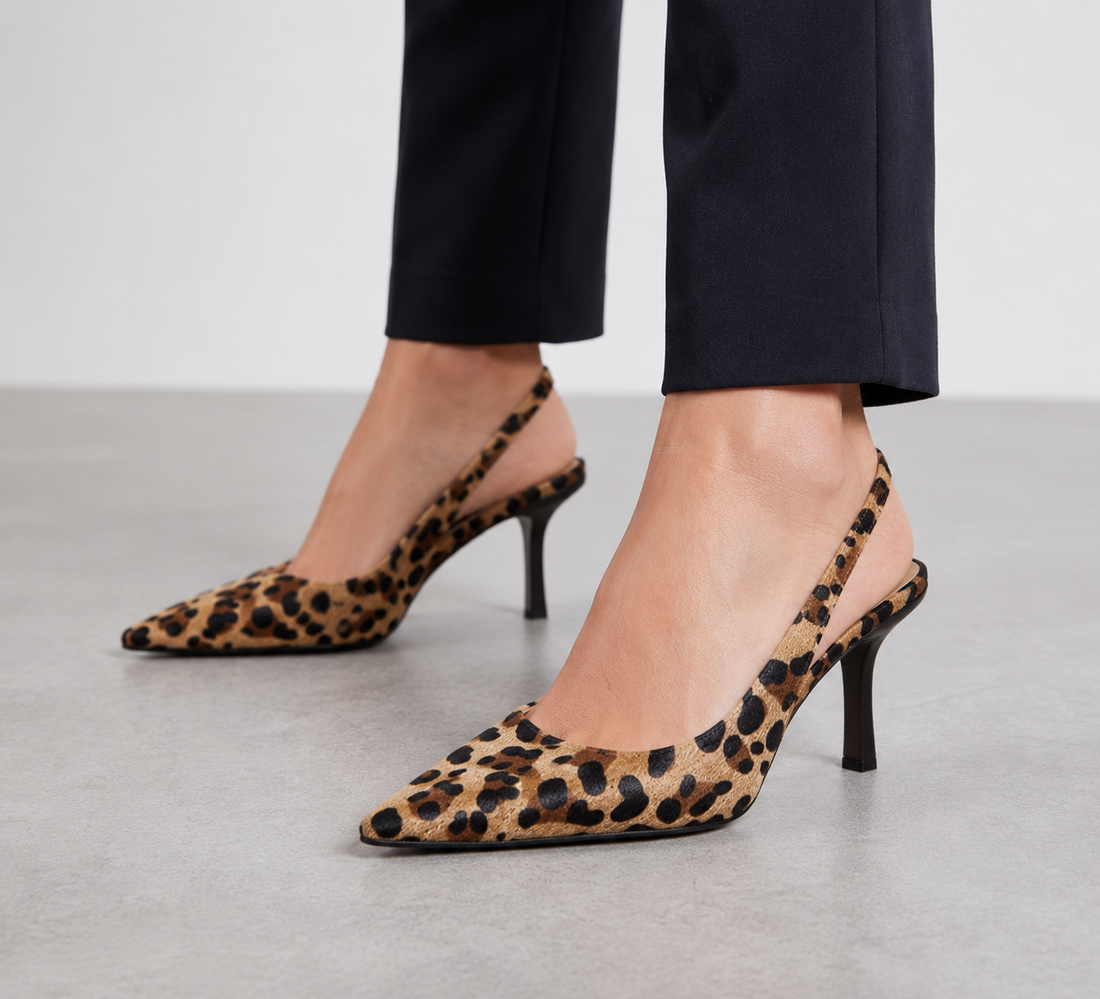 Leopard Print Pointed Toe Heels for Women